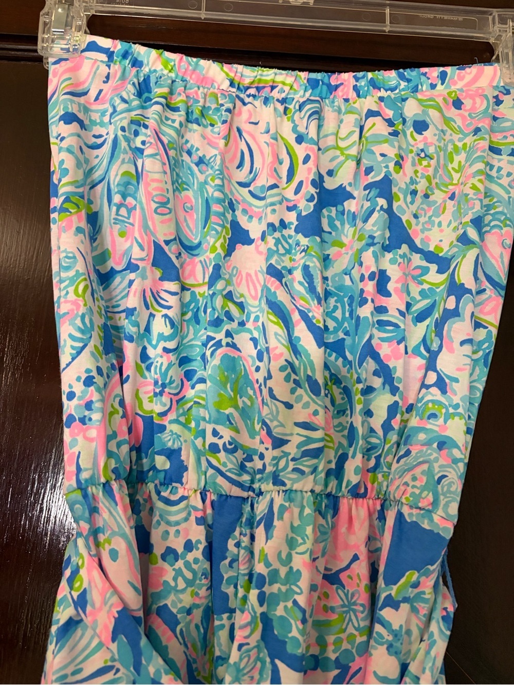 Lilly Pulitzer Pink-Blue-Green Paisley Strapless Romper - Picture 3 of 7